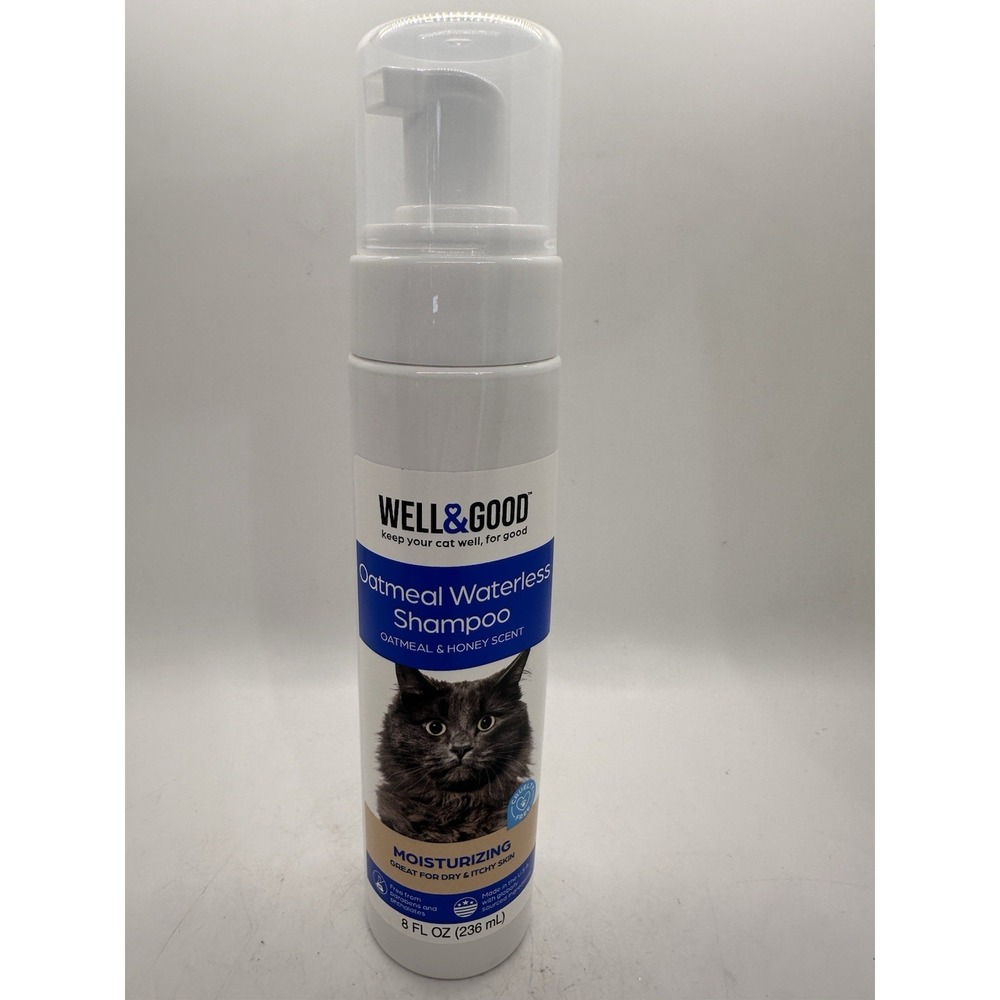Well & Good Cat Oatmeal Waterless Shampoo Moisturizing Honey 8 oz New